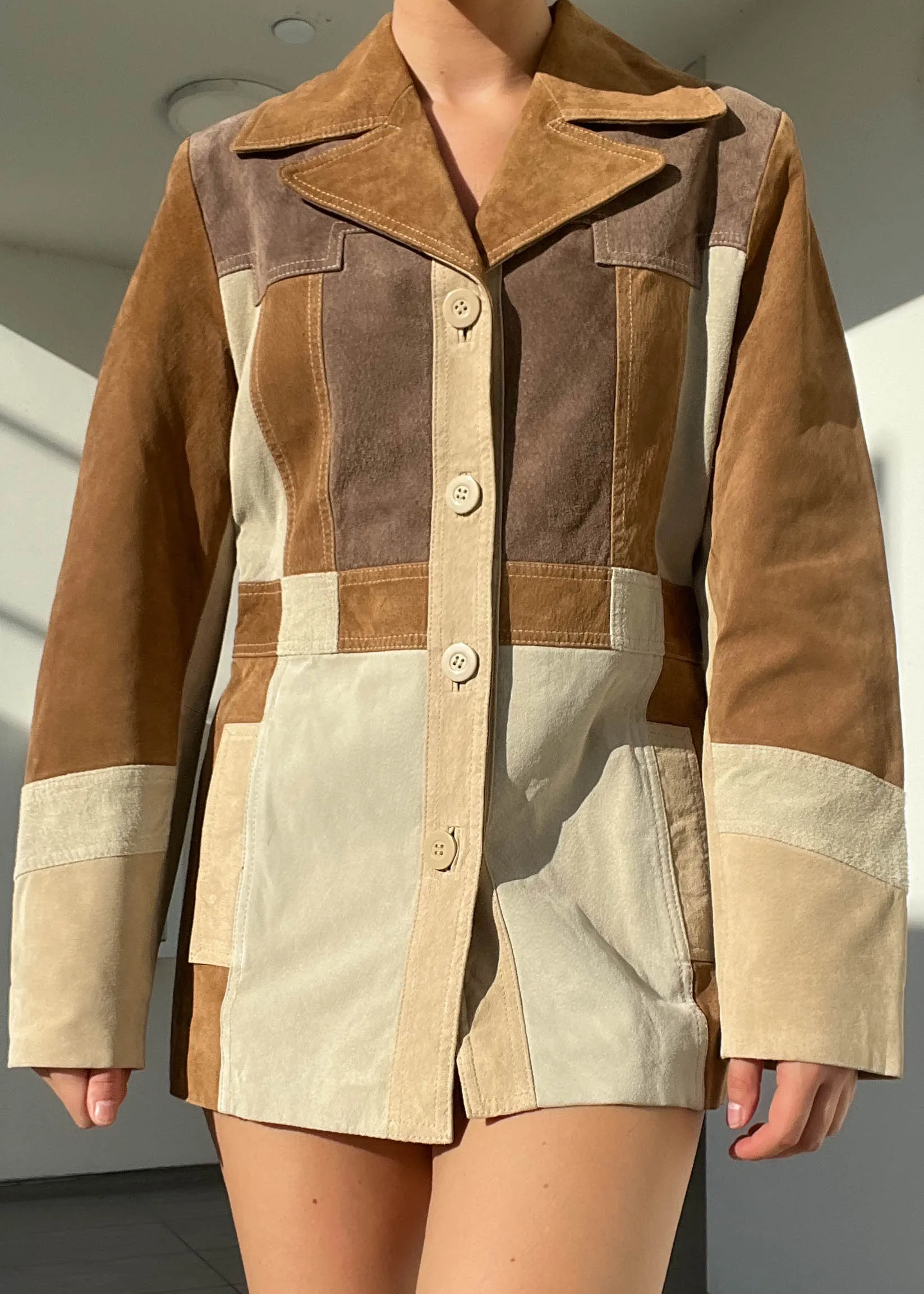 90's Patchwork Suede Jacket (M-L)