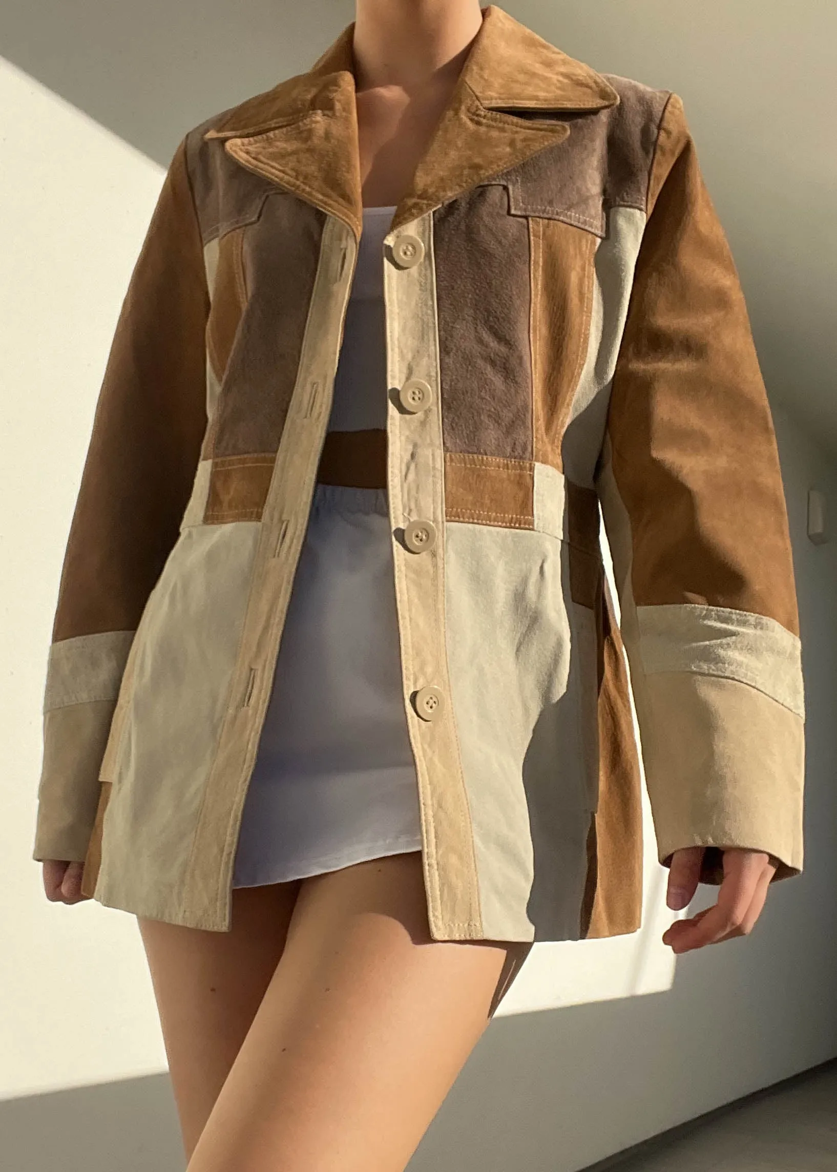 90's Patchwork Suede Jacket (M-L)