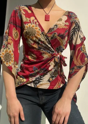 90's Printed Cutout Bell Sleeve (S-M)