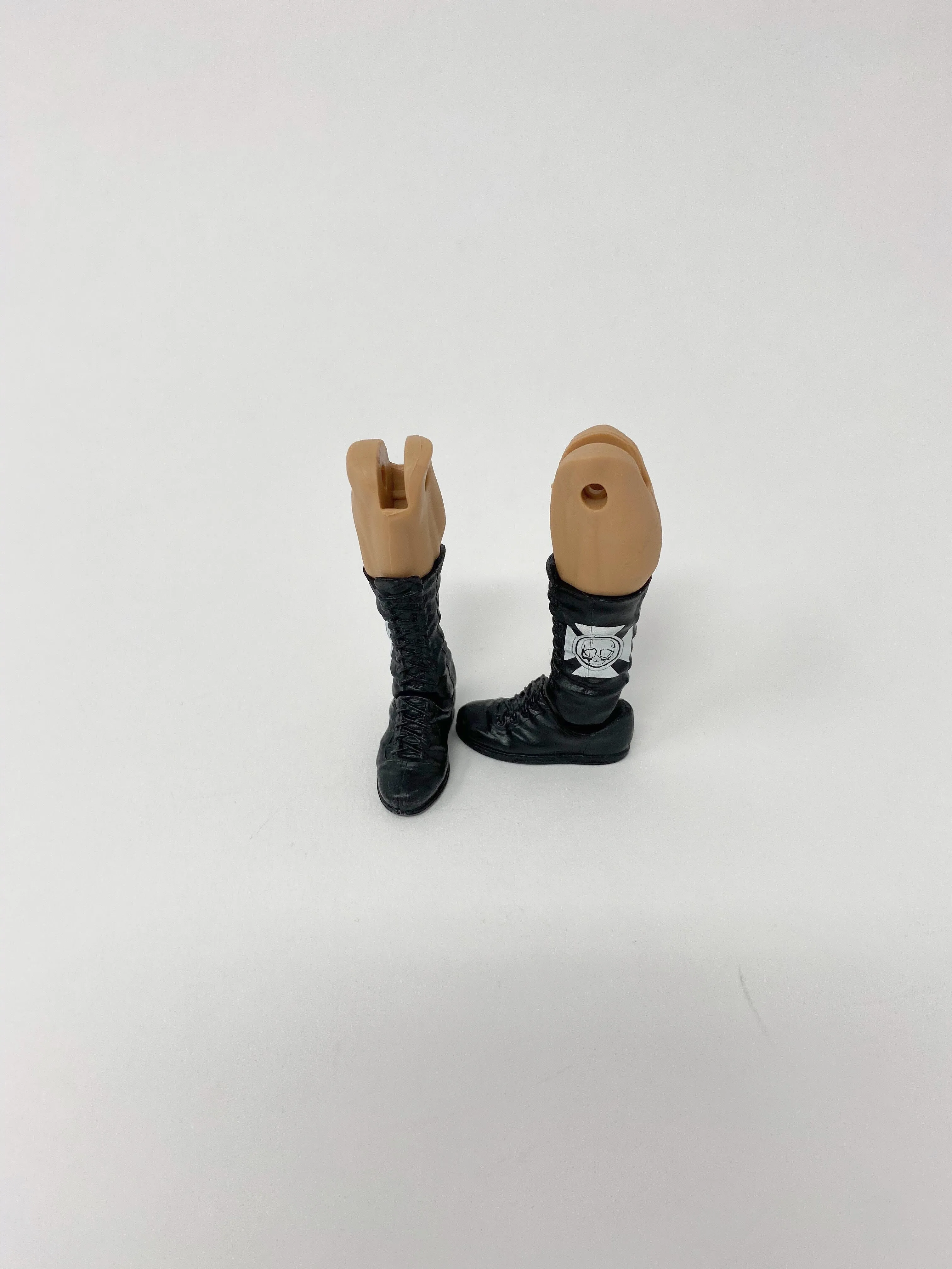 Black Laced Boots with white design on side (Tan)