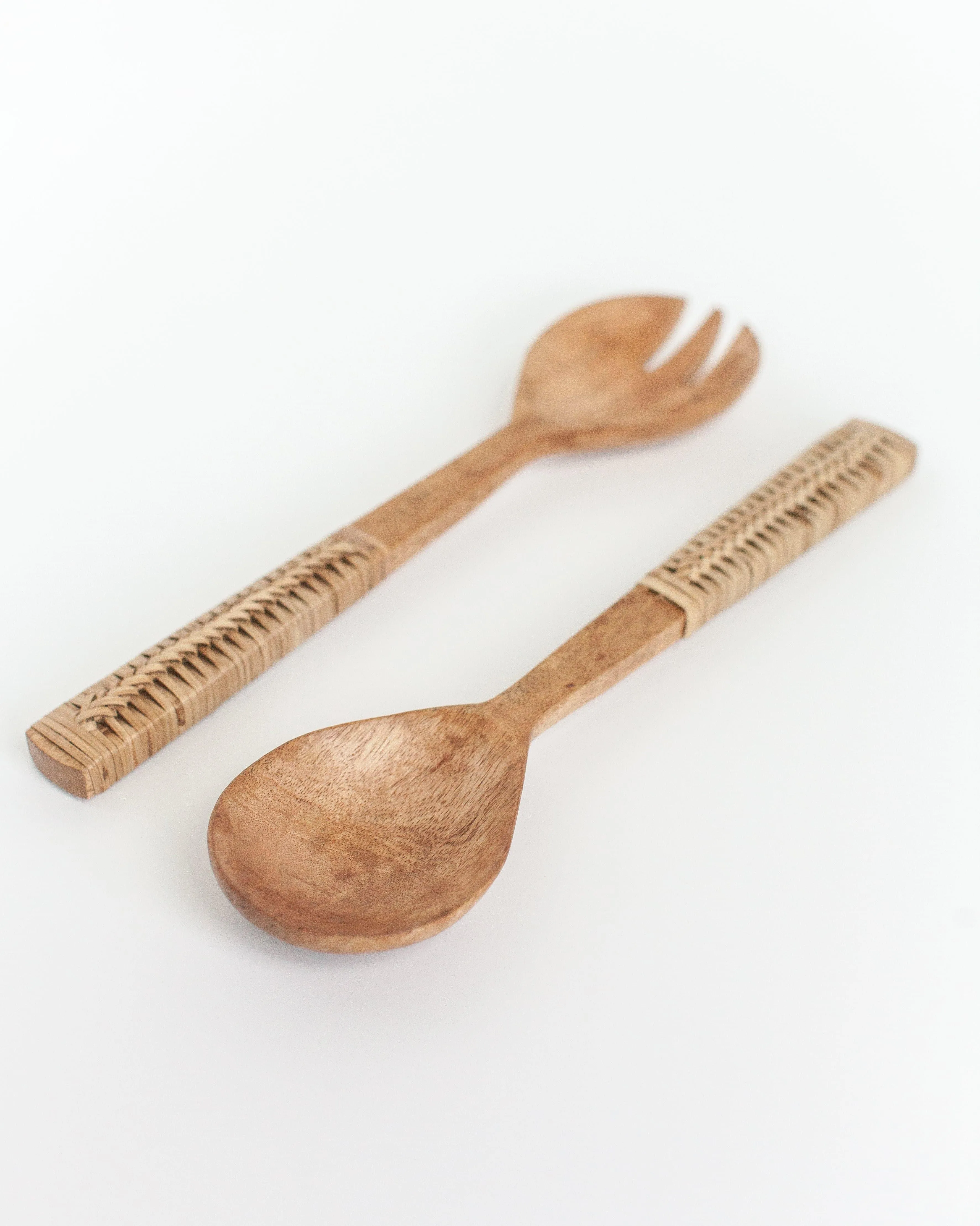 Braided Mango Wood Salad Servers