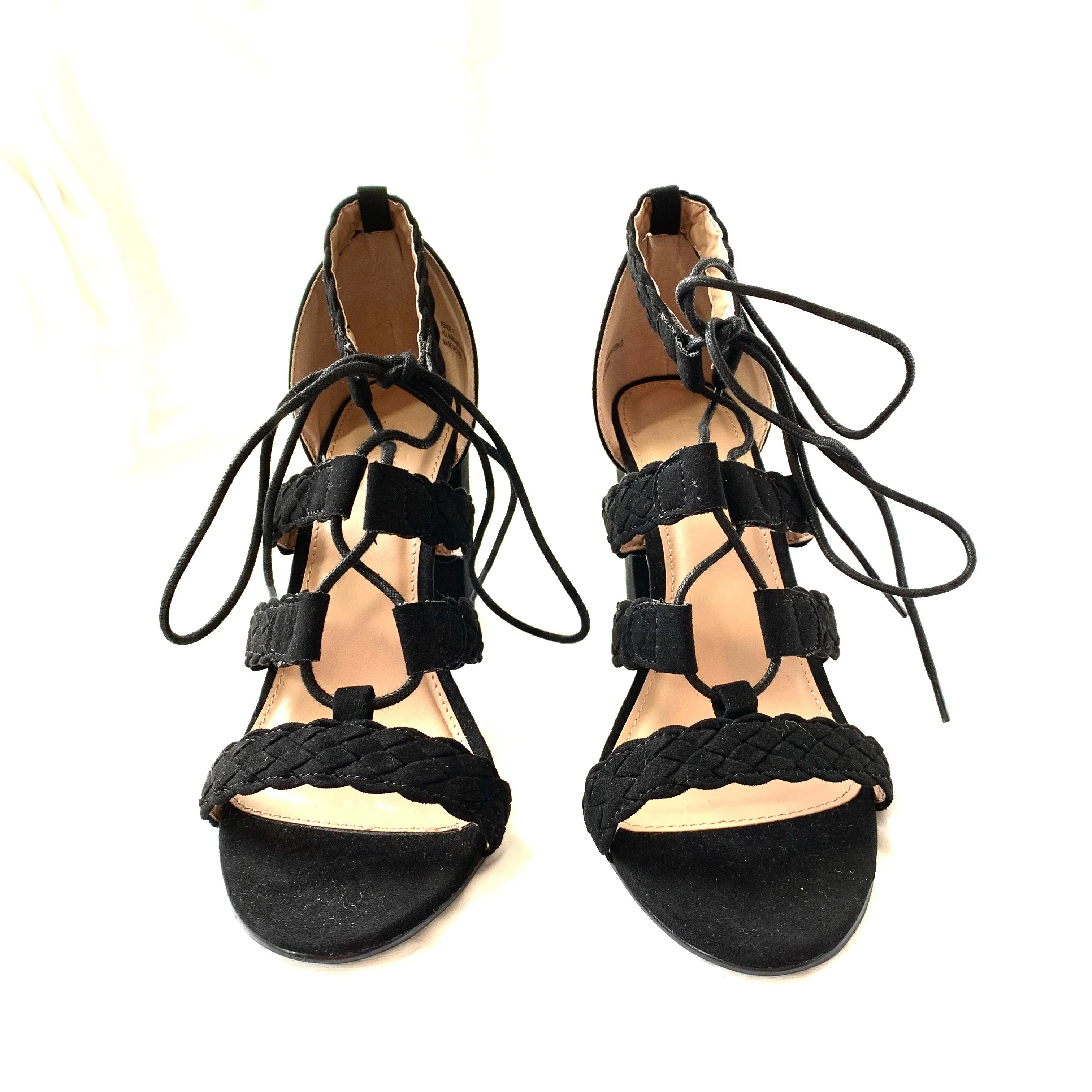 Charlotte Russe Black Lace-Up Heels NWT- Size 7