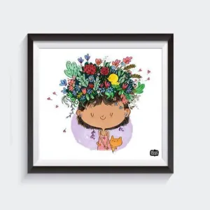 Flower On The Head Wall Art