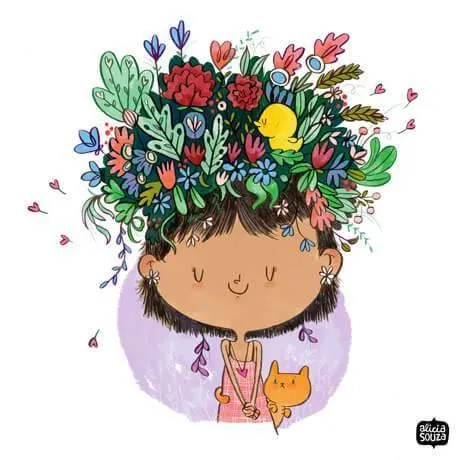 Flower On The Head Wall Art