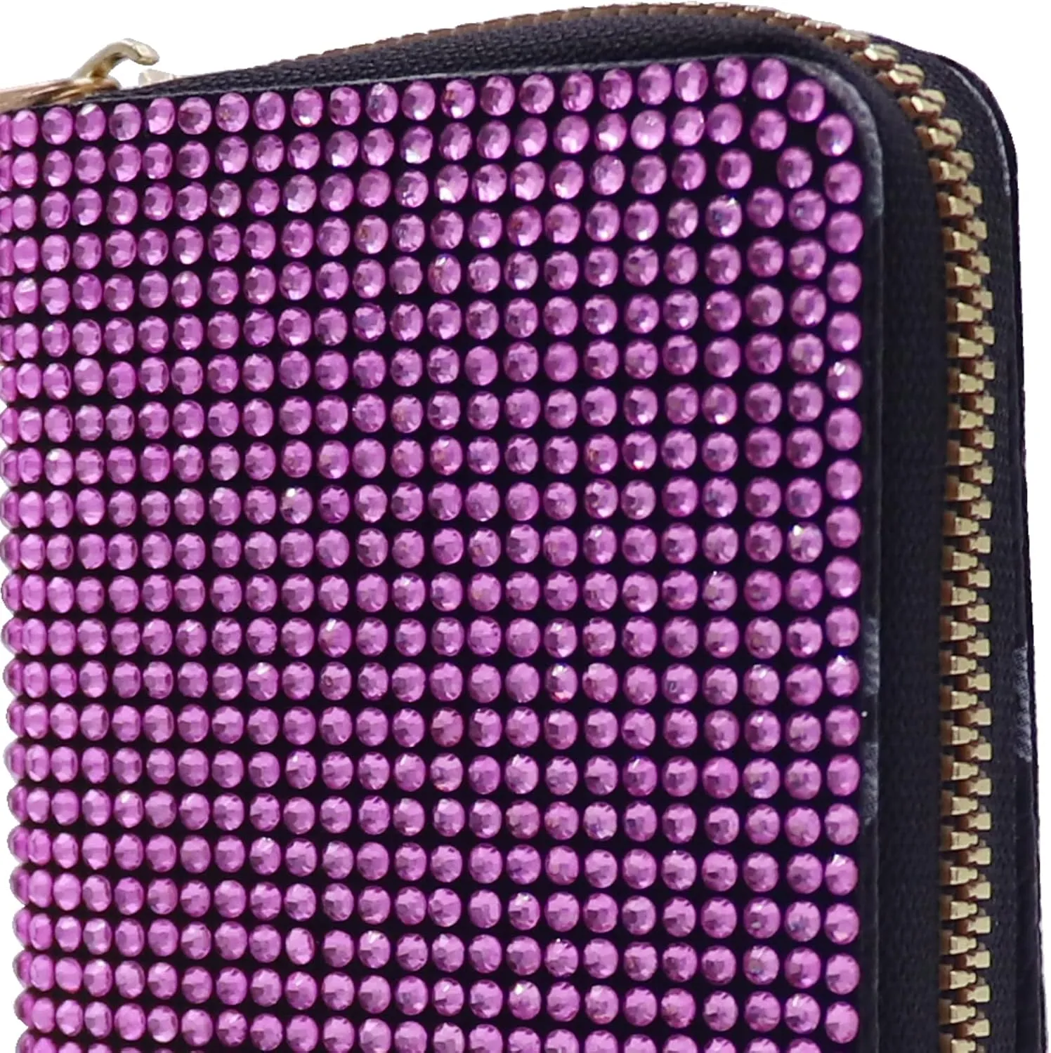 Glitter Rhinestone Wallet Shiny Purse Money Coin Mini Evening Clutch Bag Zipper Card Holder (Color : Pink)