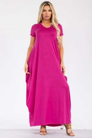 HH645X-S - SHORT SLEEVE MAXI DRESS