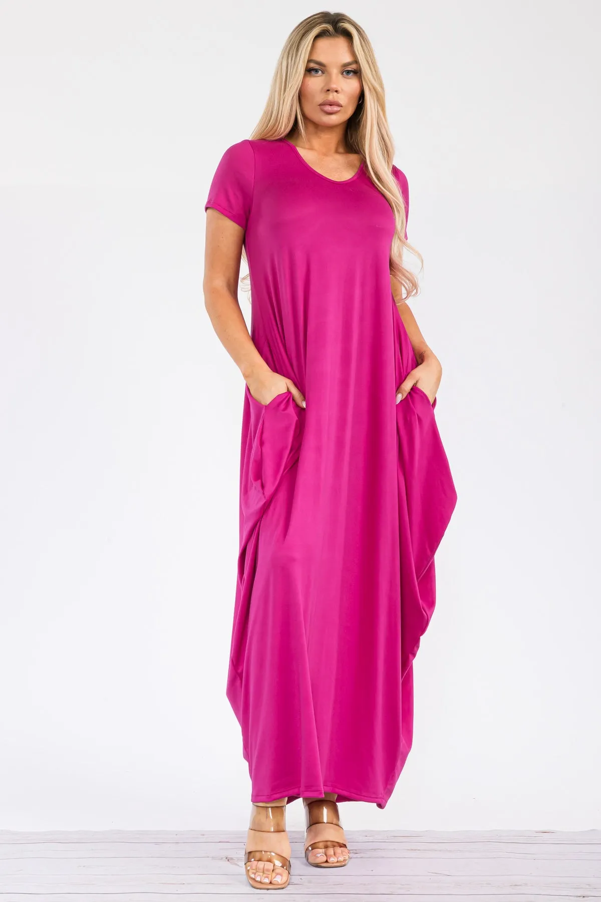 HH645X-S - SHORT SLEEVE MAXI DRESS
