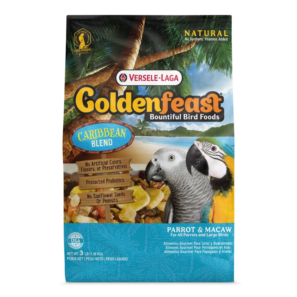 Higgins Versele-Laga Goldenfeast Caribbean Blend Bird Food for Parrots & Macaws