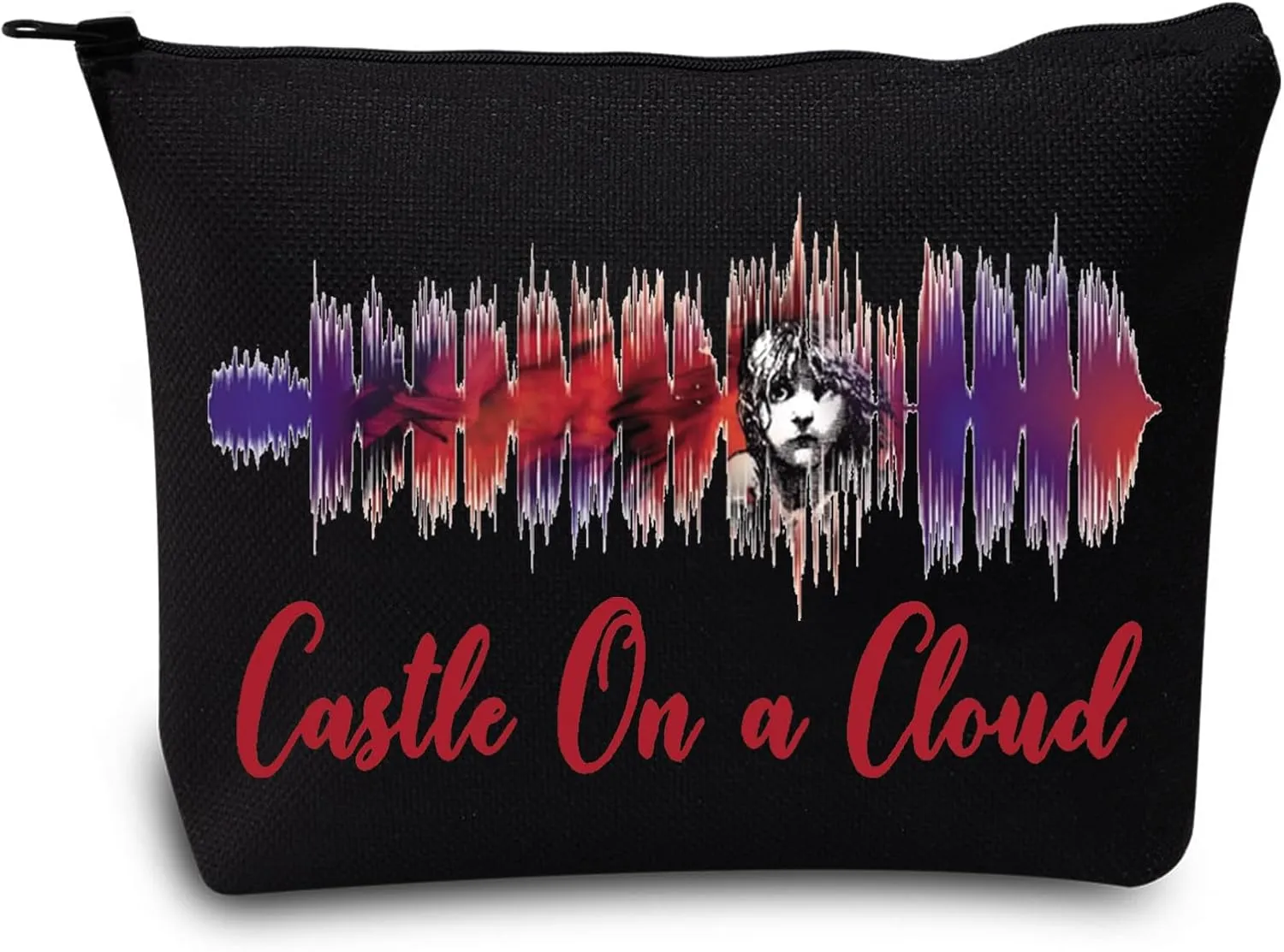 LEVLO Valjean Musical Cosmetic Bag Eponine Fans Gift Castle On a Cloud Cosette Makeup Zipper Pouch Bag (Castle On a Cloud)