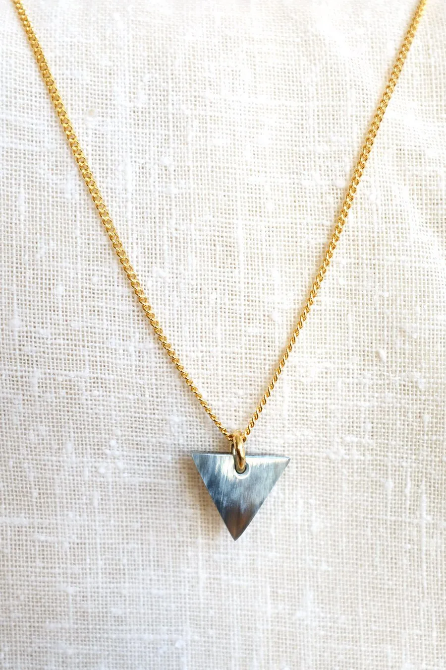 Nho Be Mini Triangle Buffalo Horn Charm Necklace