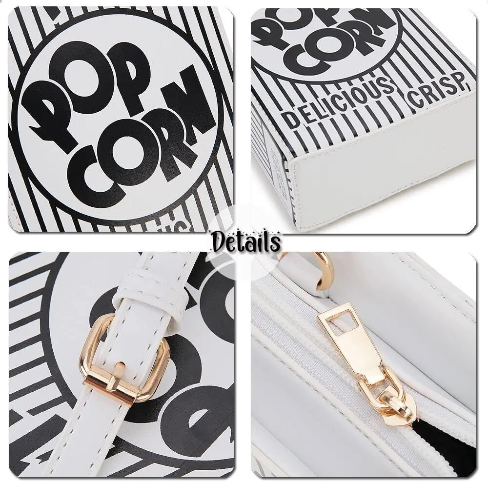 Novelty Fashion Women Crossbody Bag, Popcorn Box Style Clutch Bag for Girl Handbag Shoulder Bag Purse