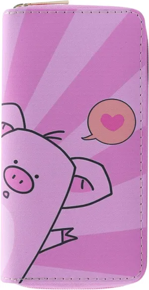 Women Girls Cute Pig Cartoon Wallet Coin Purse Mini Evening Clutch Bag Card Holder