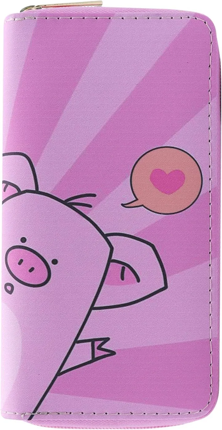 Women Girls Cute Pig Cartoon Wallet Coin Purse Mini Evening Clutch Bag Card Holder